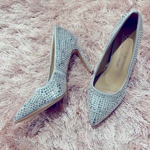 Rhinestone Silver Heels